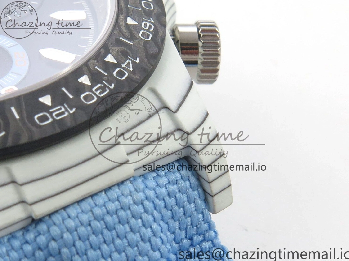 MiroTime 0403 Attractive Daytona DIW Carbon Case and Bezel DIWF Edition Black Dial on Blue Nylon Strap A 71